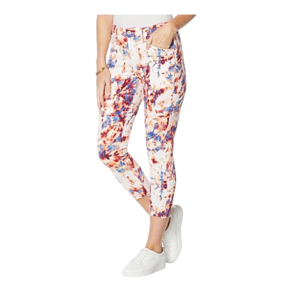 SkinnyGirl Reagan High-Rise Skinny Ankle Jeans in Splash Tie Dye ~ Skinny Girl - Picture 1 of 5